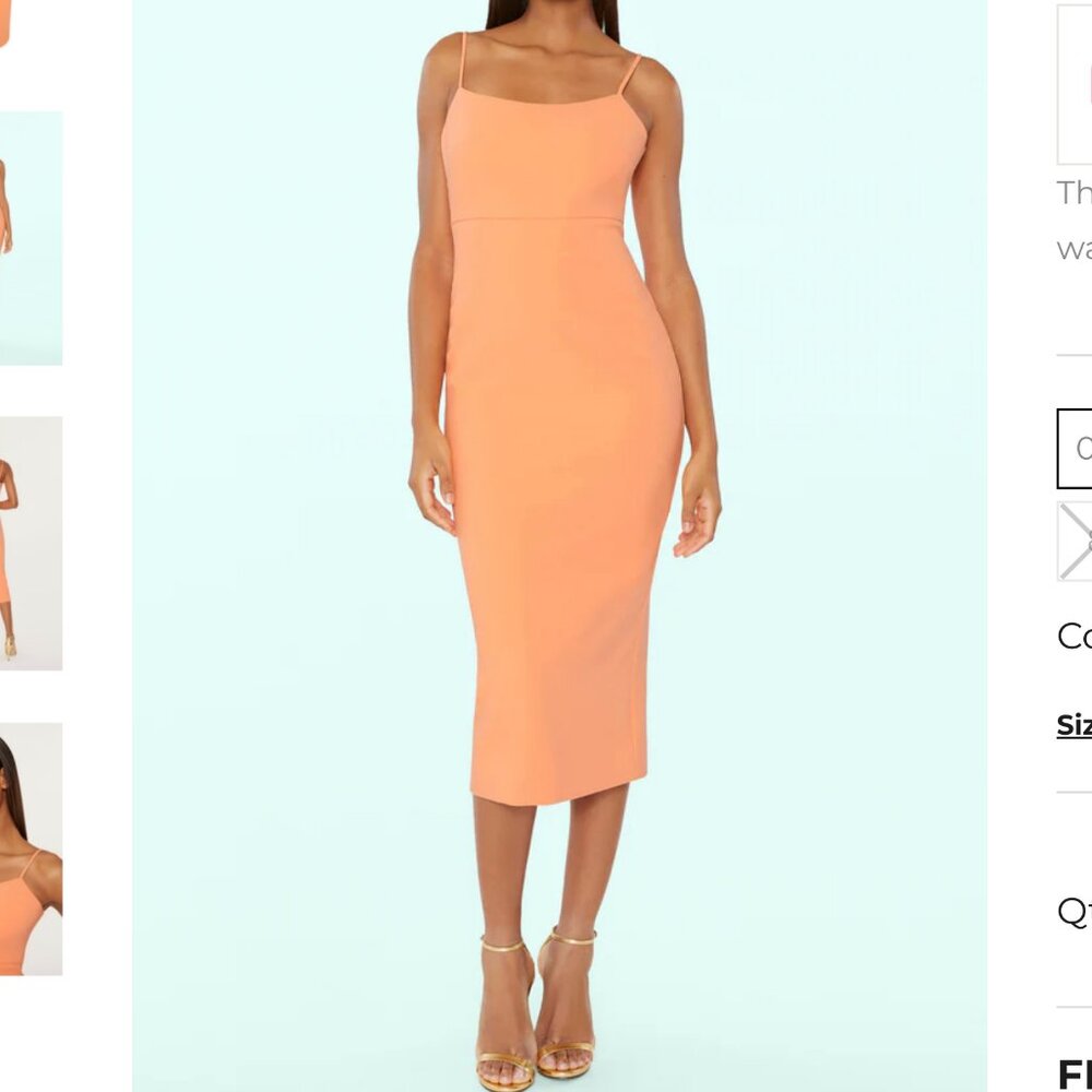 Likely Dune Sheath Dress Birds Of Paradise Peach Orange - Revolve - Size 2 NWT